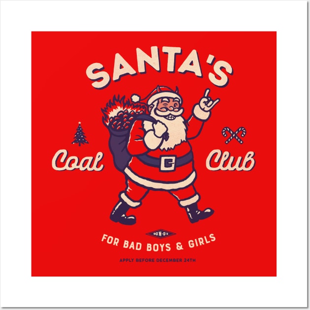 Santa's Coal Club Wall Art by victorcalahan